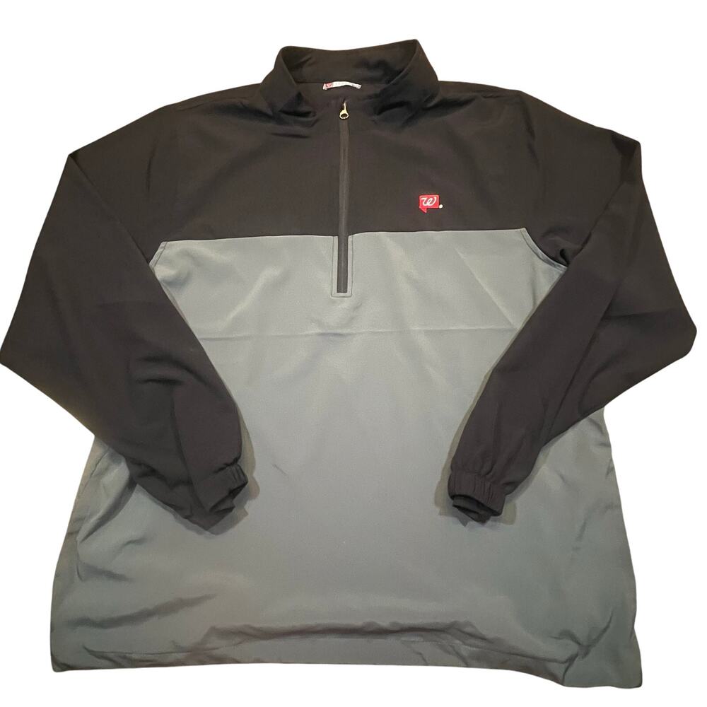 Walgreens‎ Mens XL Quarter Zip Pullover Two Tone Black Gray Jacket Long Sleeve